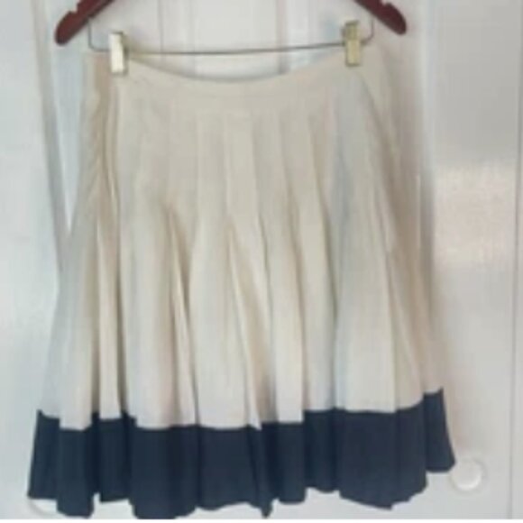 Ralph Lauren Blue Label - Linen Cotton Pleated Skirt - Preppy Tennis 8 - Picture 1 of 10